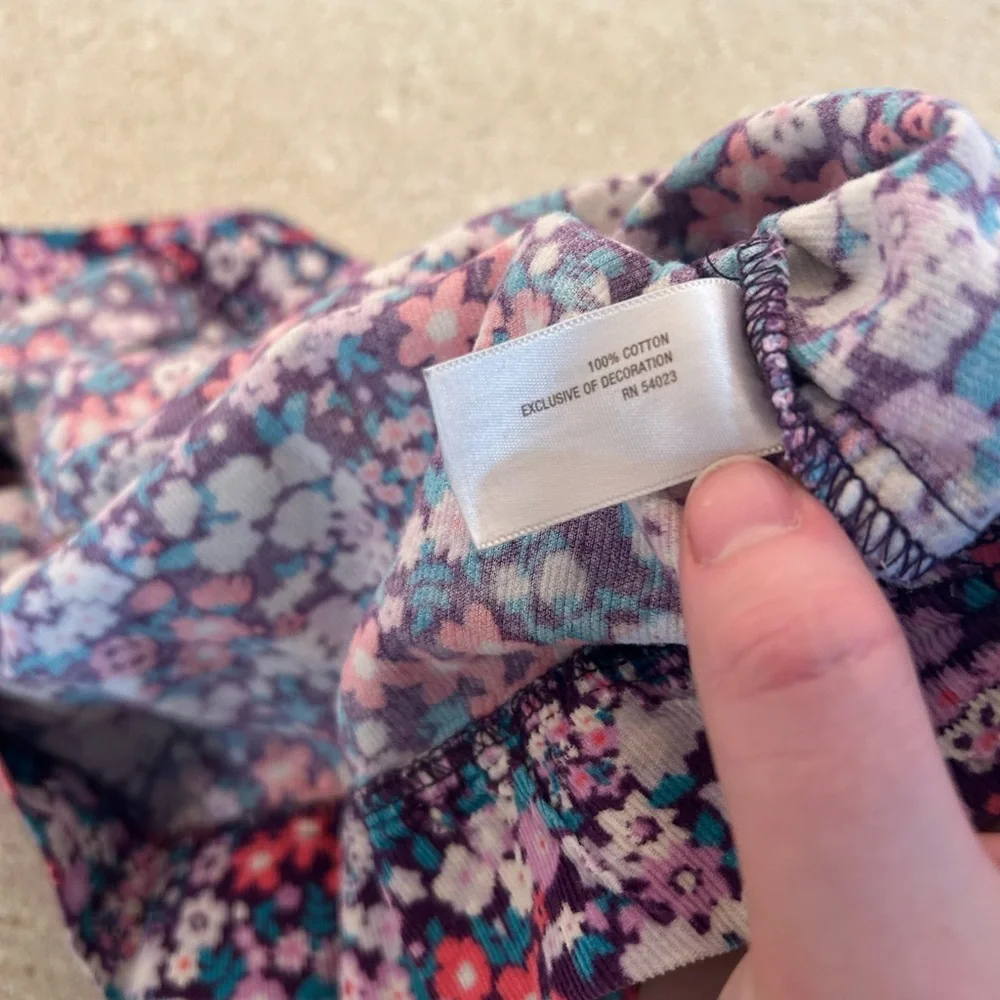 Old Navy 2011 Floral Corduroy Velvet Trim‎ Smocked Girls Dress